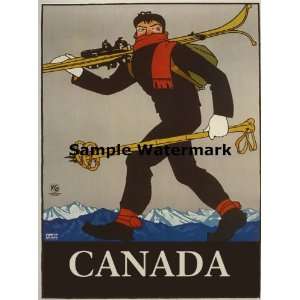  Canada North American Country Men Walking Skiing Ski Winter Sport 