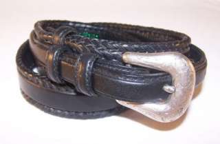 Mens Black Western Leather Belt Size 32 Resistol Buckle  