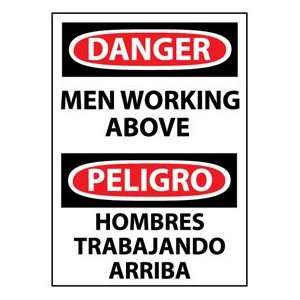 Bilingual Aluminum Sign   Danger Men Working Above  