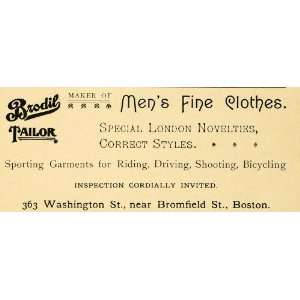  1900 Ad Brodil 363 Washington St Bromfield Boston Men 