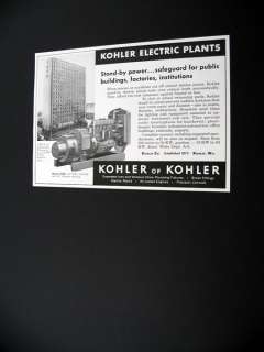 Kohler Electric Plant YMCA Milwaukee 1958 print Ad  