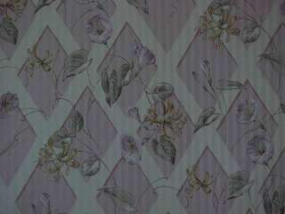 Pink Lattice Garden Cotton Drapery Upholstery Fabric  