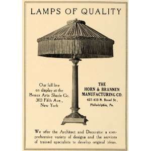  1919 Ad Beaux Arts Shade Horn Brannen Decorative Lamps 