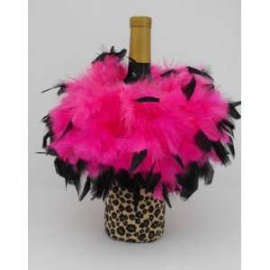  Hot Pink and Cheetah Wine Bottle Cover
