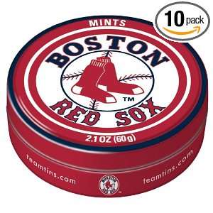 Team Tins Mints, Boston Red Sox, 2.1 Ounce Tins (Pack of 10)  