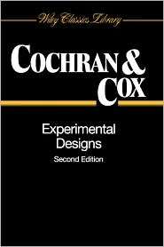   Designs, (0471545678), Cochran, Textbooks   