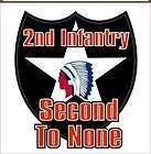 ARMY 2ND INFANTRY DIVISION SECOND TO NONE INDIAN DECAL