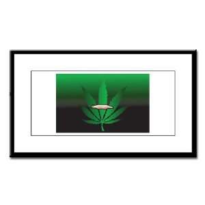    Small Framed Print Marijuana Joint and Leaf 
