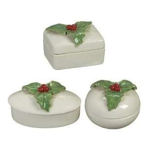  Andrea By Sadek Holly Leaf Boxes (3 Assorted) Patio, Lawn 