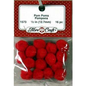  RED  FCM ACRYL POMPOM 1/2 