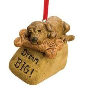  Stone Resin Dream Big Dog Ornament