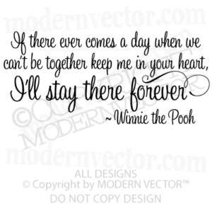 WINNIE THE POOH Vinyl Wall Quote Decal STAY FOREVER  