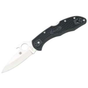  Spyderco Knives 11PGYW Delica 4 Wave Lockback Knife with Black 