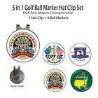 2010 PGA Tour Majors 5in1 Golf Ball Marker Hat Clip Set