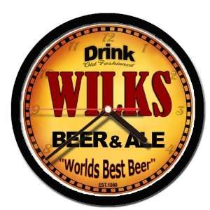  WILKS beer and ale cerveza wall clock 