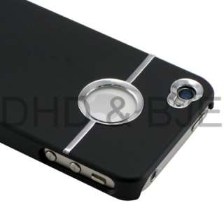 Black Deluxe Hard Back Cover Case Ultra Thin w/ Chrome for Apple 