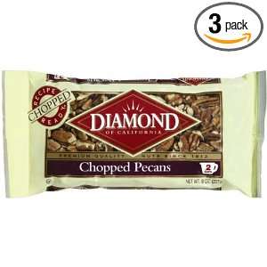 Diamond Baking Nuts Pecans Chopped, 8 Ounce Bags (Pack of 3)  