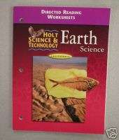 Holt EARTH SCIENCE Directed Reading Worksheets 9780030556975  