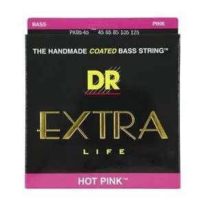  DR Strings Hot Pink   Extra Life Pink Coated 5 String Bass 