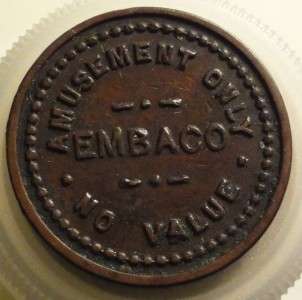Marshfield Oregon) EMBACO Amusement Trade Token 20mm (2m557)  