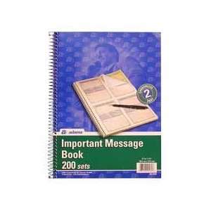 Products   Message Book, Spiral Bound, 2 Part Carbonless, White/Canary 