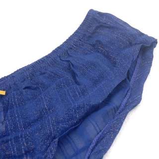 B363 Topshop Metallic Tread Cotton bikini D Blue UK 8  