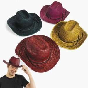  Adults Assorted Straw Cowboy Hats (1 dz) Health 