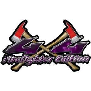 Wicked Series Firefighter Edition 4x4 Axe Decals Fire Purple   10 h x 