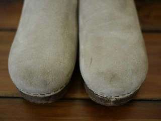 CREW Suede Italian LEATHER Wood Comfort CLOGS 9 40  