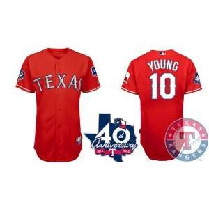  Rangers Authentic MLB Jerseys #10 Michael Young Red Cool Base Jersey 