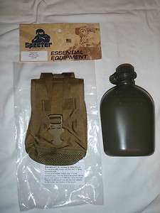   Canteen w/ SpecterGear USMC Coyote Canteen Carrier Molle Pouch # 388