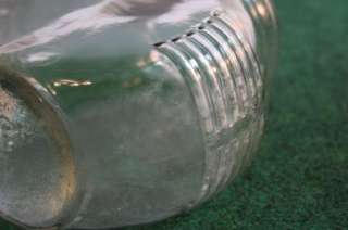 Vintage Ribbed Clear Pressed Glass Gold Fish Bowl Pet  