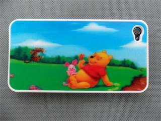 Winnie the Pooh 3D Effect blue Hard skin case cover for iPHONE 4 4th 