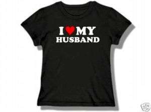 Love My Husband Womens Black T Shirt New MEDIUM  