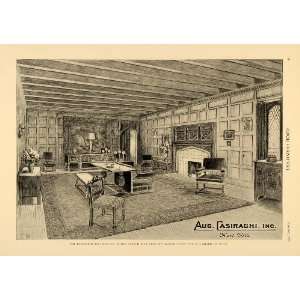 1917 Ad Room Sketch Aug Casiraghi Inc Furniture Table   Original Print 