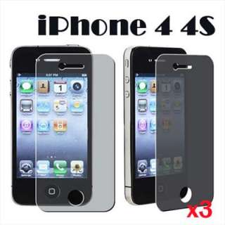 3x Anti Spy Privacy LCD Screen Protector Film for iPhone 4 4S  