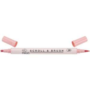  Zig Memory System Scroll and Brush Dual Tip Marker, Salmon 