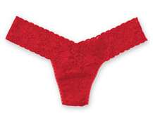 HANKY PANKY #4811 STRETCH LACE THONG ONE SIZE RED  