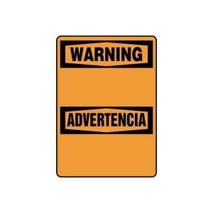  WARNING / ADVERTENCIA Sign   20 x 14 Dry Erase Aluminum 