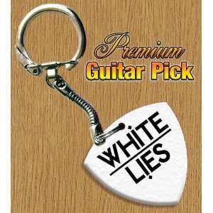  White Lies Keyring Bass Guitar Pick Both Sides Printed 