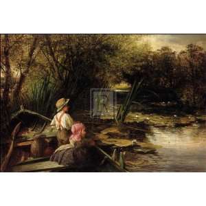 Young Anglers by Charles J L Lewis. Size 28 inches width by 20 inches 