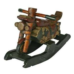 EXP Antique Style Wooden Motorcycle Design Decorative Rocking Horse 