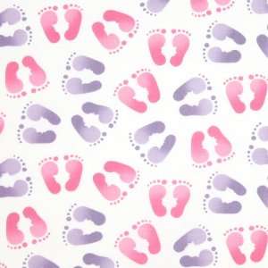  Moda Grow With Me Footprints of Love Cotton Candy Pink Fabric 