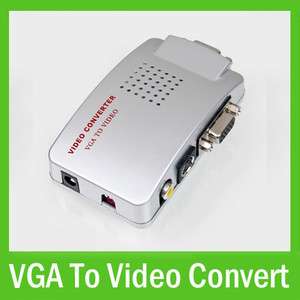 PC Laptop VGA to RCA AV TV Monitor S Video Signal Converter Adapter 