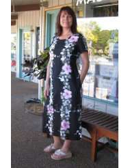   Back Tie Hawaiian Aloha Evening Pullover Dress   Regular Size