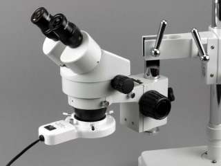 5X 90X INDUSTRIAL STEREO BOOM MICROSCOPE + RING LIGHT 013964471823 