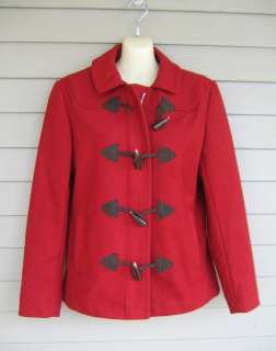 Gap Womens Girls Red Wool Toggle Fall Winter Jacket Coat M  
