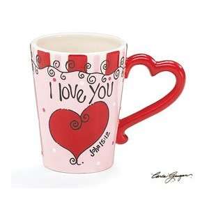   Love You Mug John 1512 Whimsical Heart Ceramic