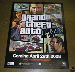 Grand Theft Auto IV Poster NEW  