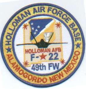 USAF BASE PATCH, HOLLOMAN AFB N.M., 49TH FW, F 22 *  